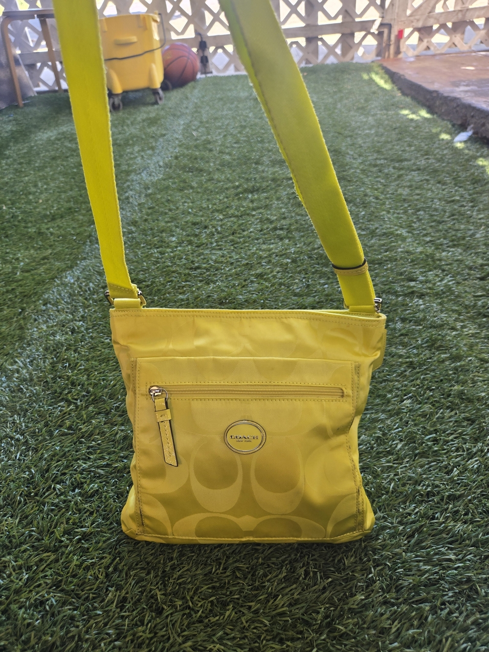 Coach Yellow Signature Crossbody Bag